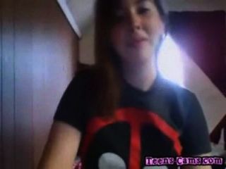 sexy rothaarigen Teenager Schülerin neckt auf Webcam